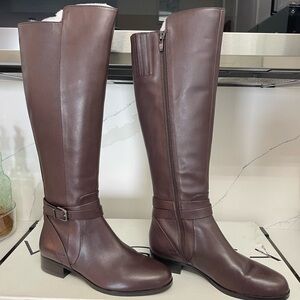 Via Spiga Women’s Prish Brown Leather Knee High Riding Boots Size 6 New In Box